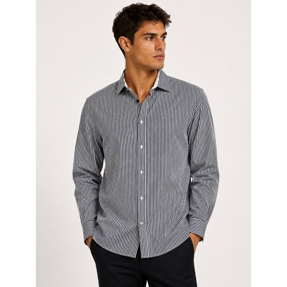 Robert Graham Black White Striped Long Sleeve Button Down Shirt L XL